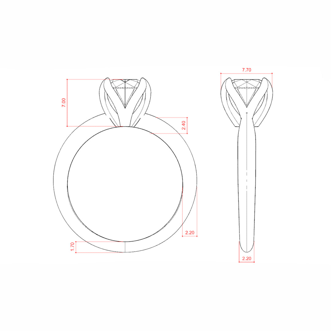 VOWS ROUND CUT MOISSANITE ENGAGEMENT RING