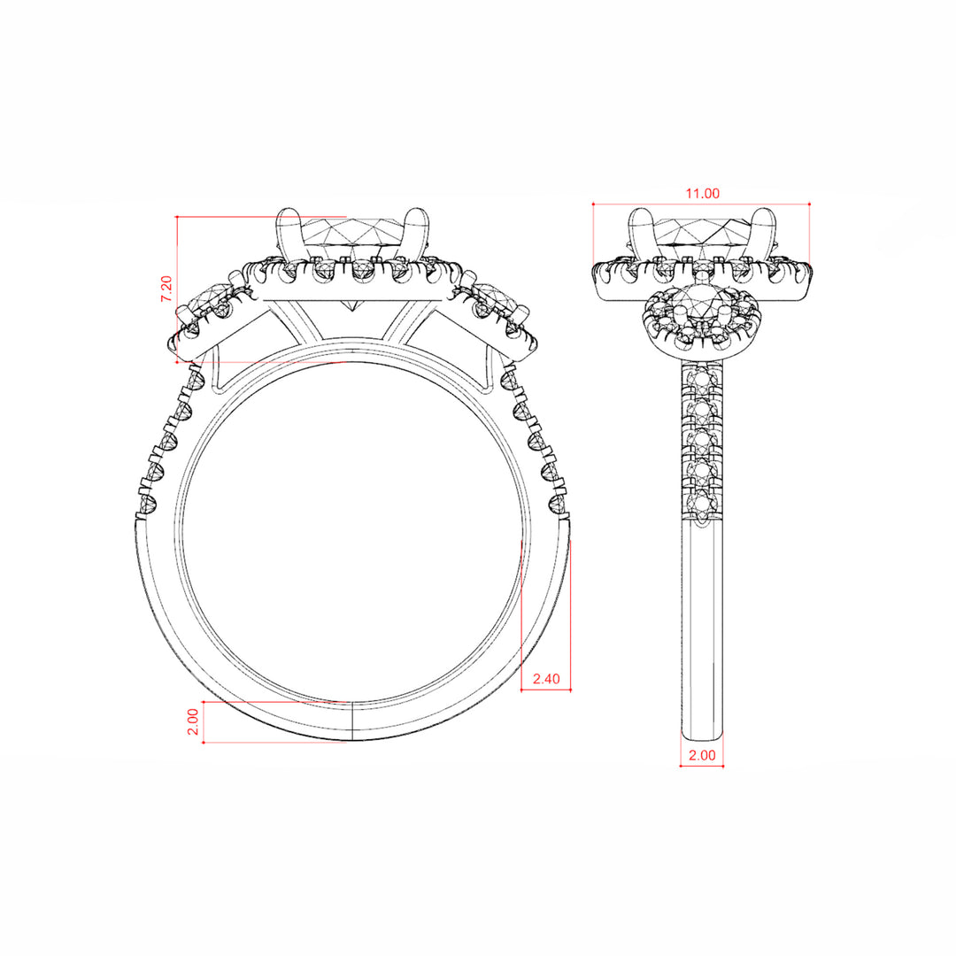 ADDY ROUND CUT MOISSANITE ENGAGEMENT RING