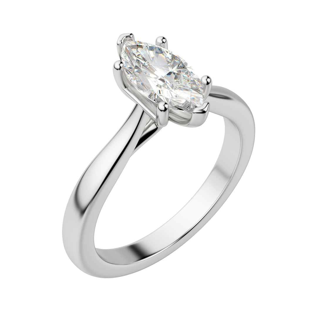 HARP MARQUISE CUT MOISSANITE ENGAGEMENT RING