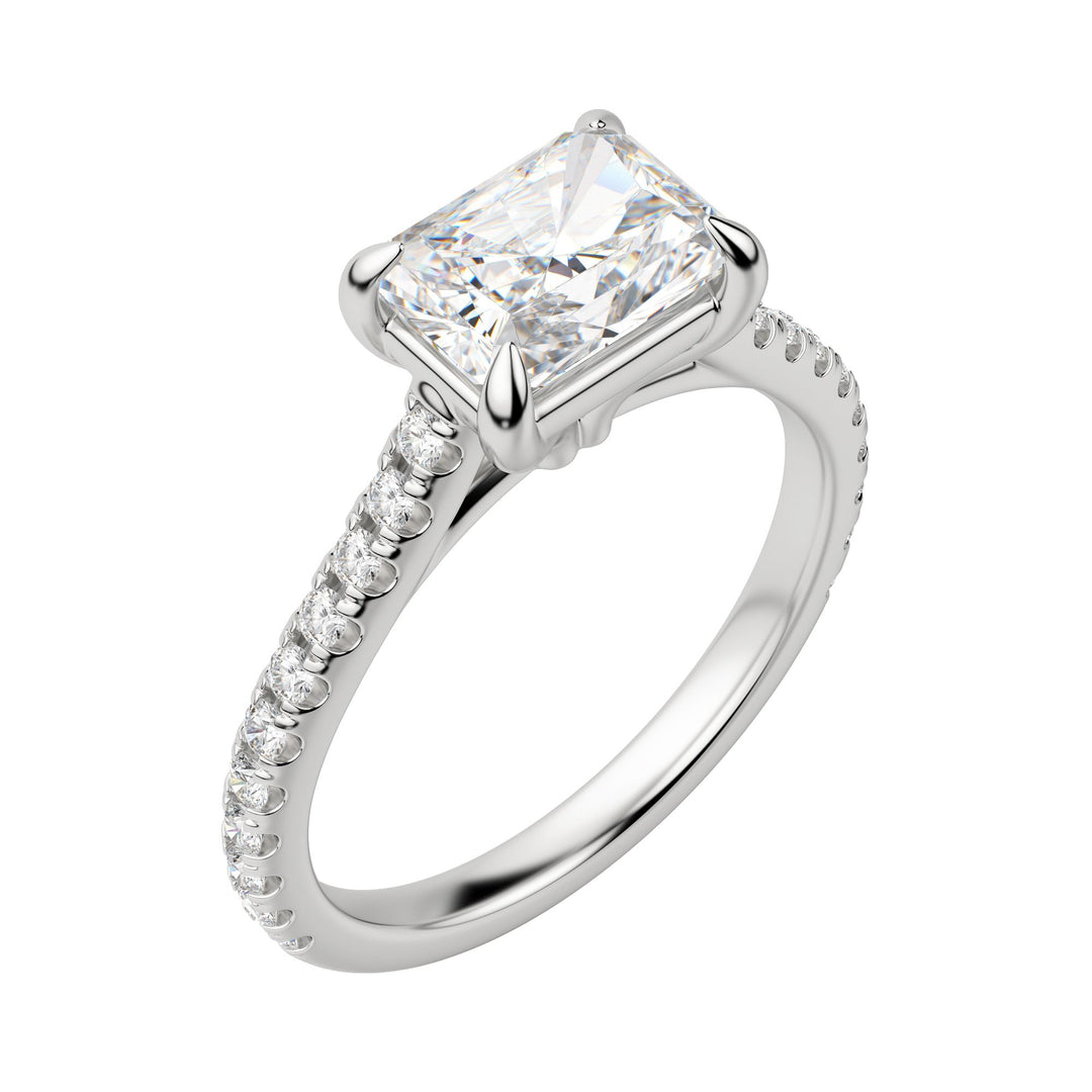 EDGY ACCENTED RADIANT CUT MOISSANITE ENGAGEMENT RING