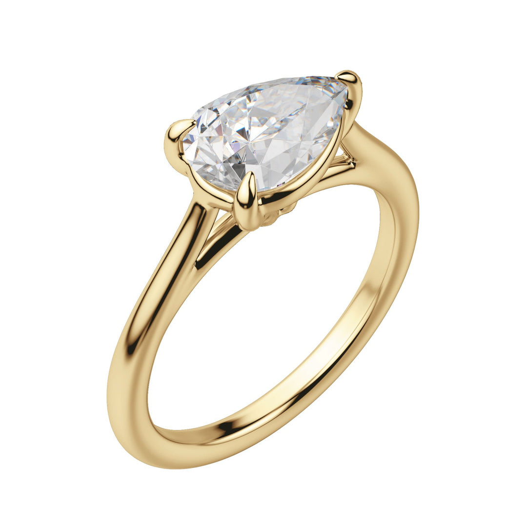 EDGY CLASSIC PEAR CUT MOISSANITE ENGAGEMENT RING