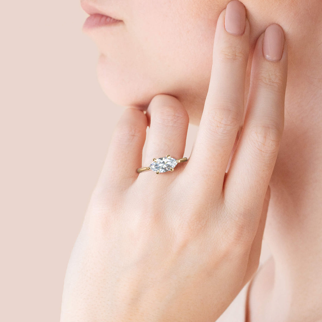 EDGY CLASSIC MARQUISE CUT MOISSANITE ENGAGEMENT RING