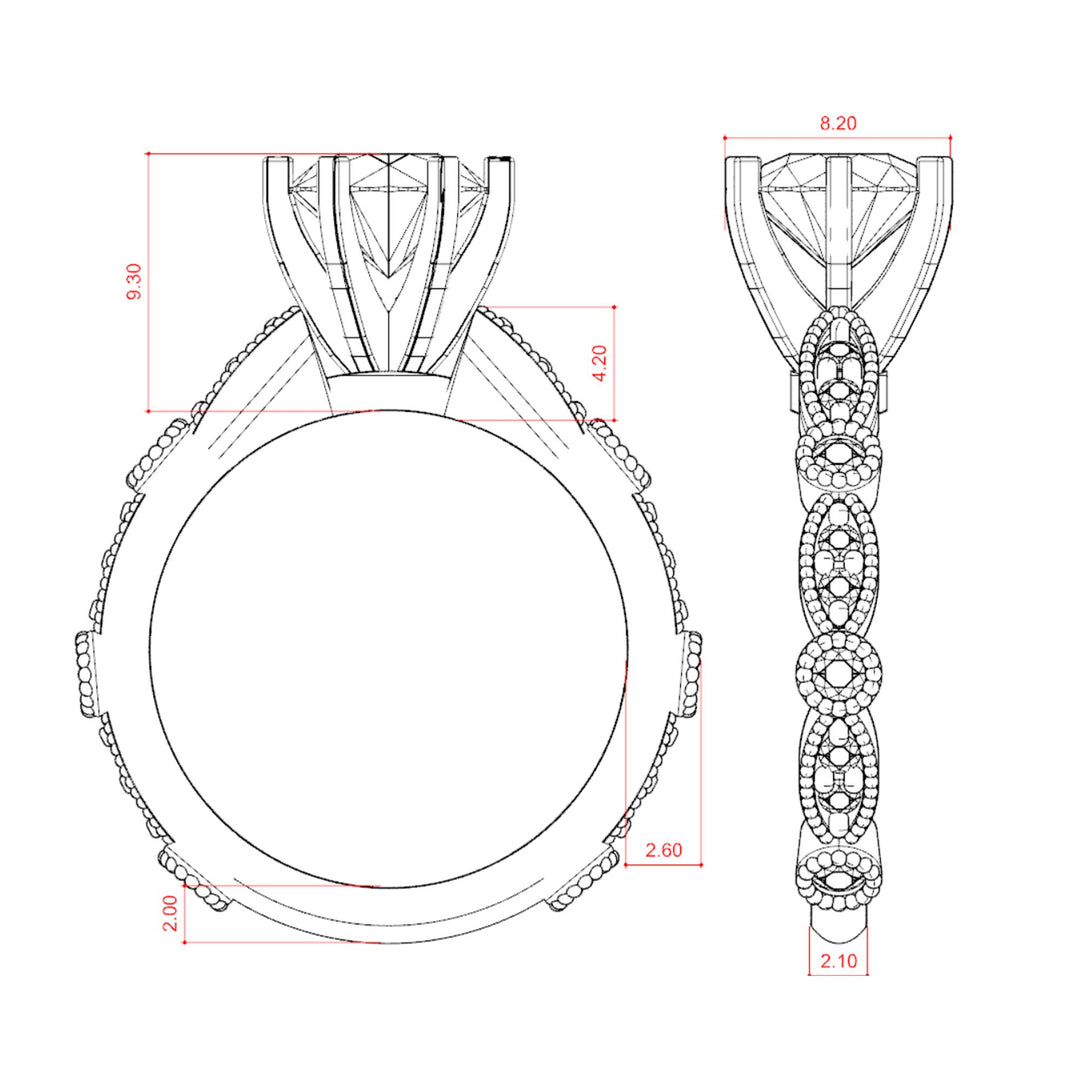 EYRE ROUND CUT MOISSANITE ENGAGEMENT RING