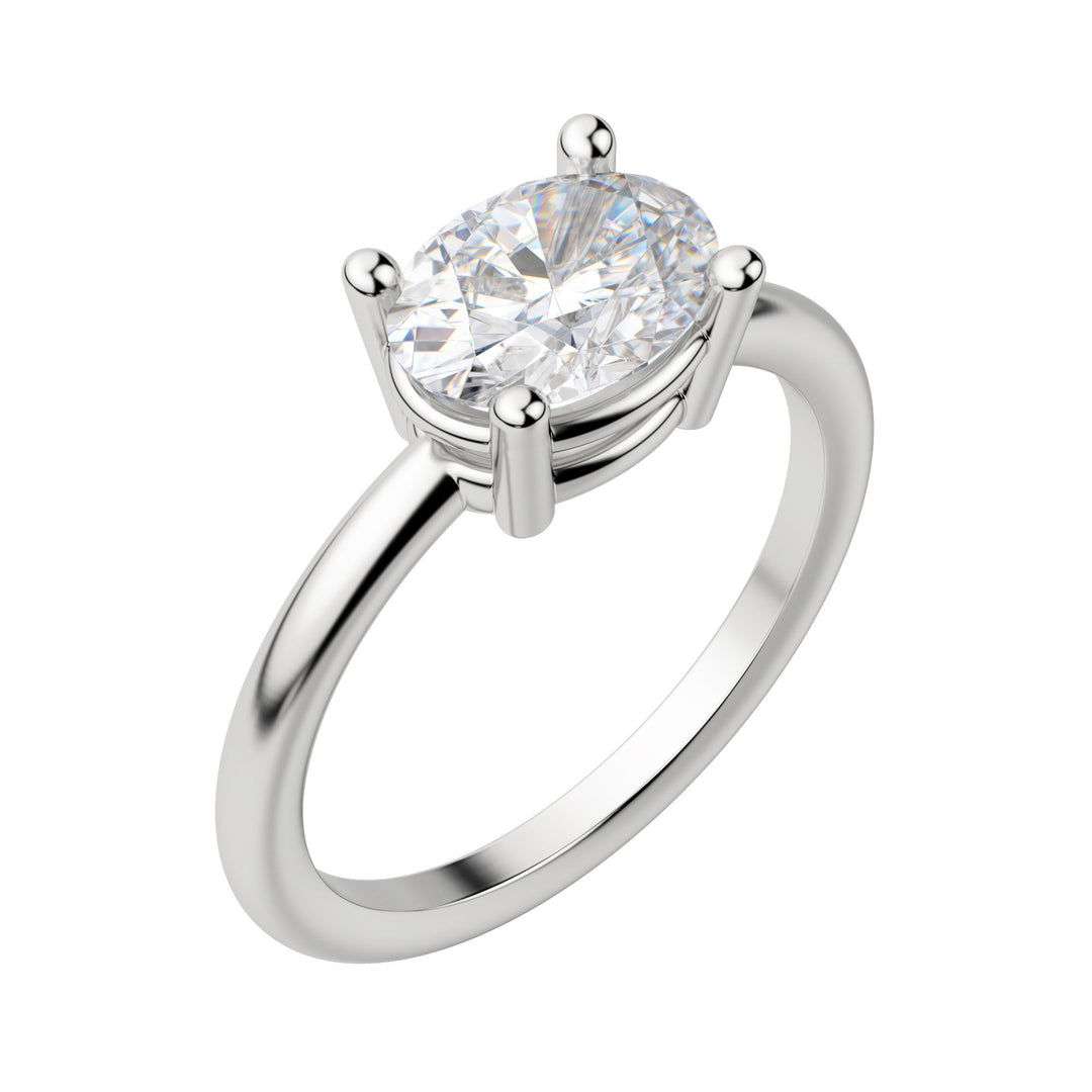 EDGY BASKET CLASSIC OVAL CUT MOISSANITE ENGAGEMENT RING