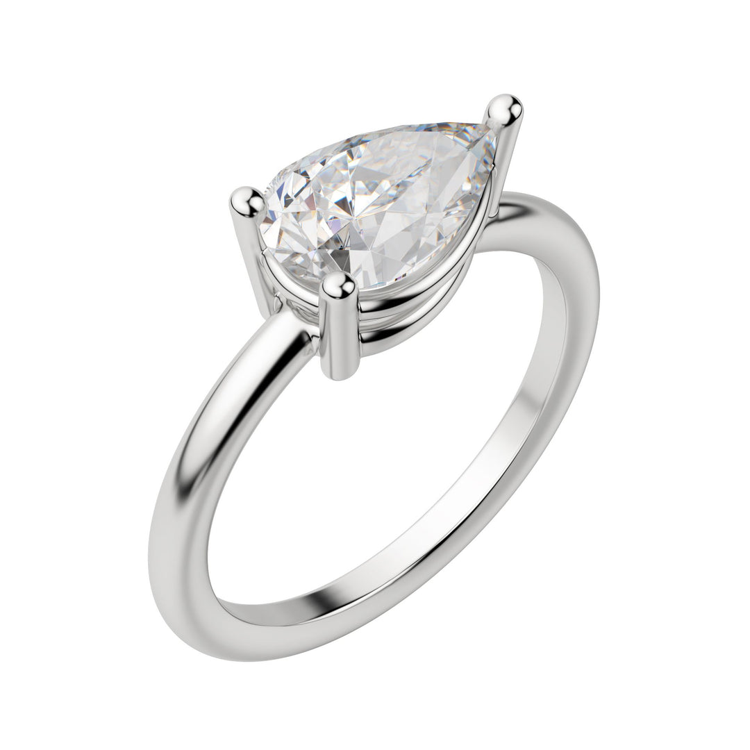 EDGY BASKET CLASSIC PEAR CUT MOISSANITE ENGAGEMENT RING