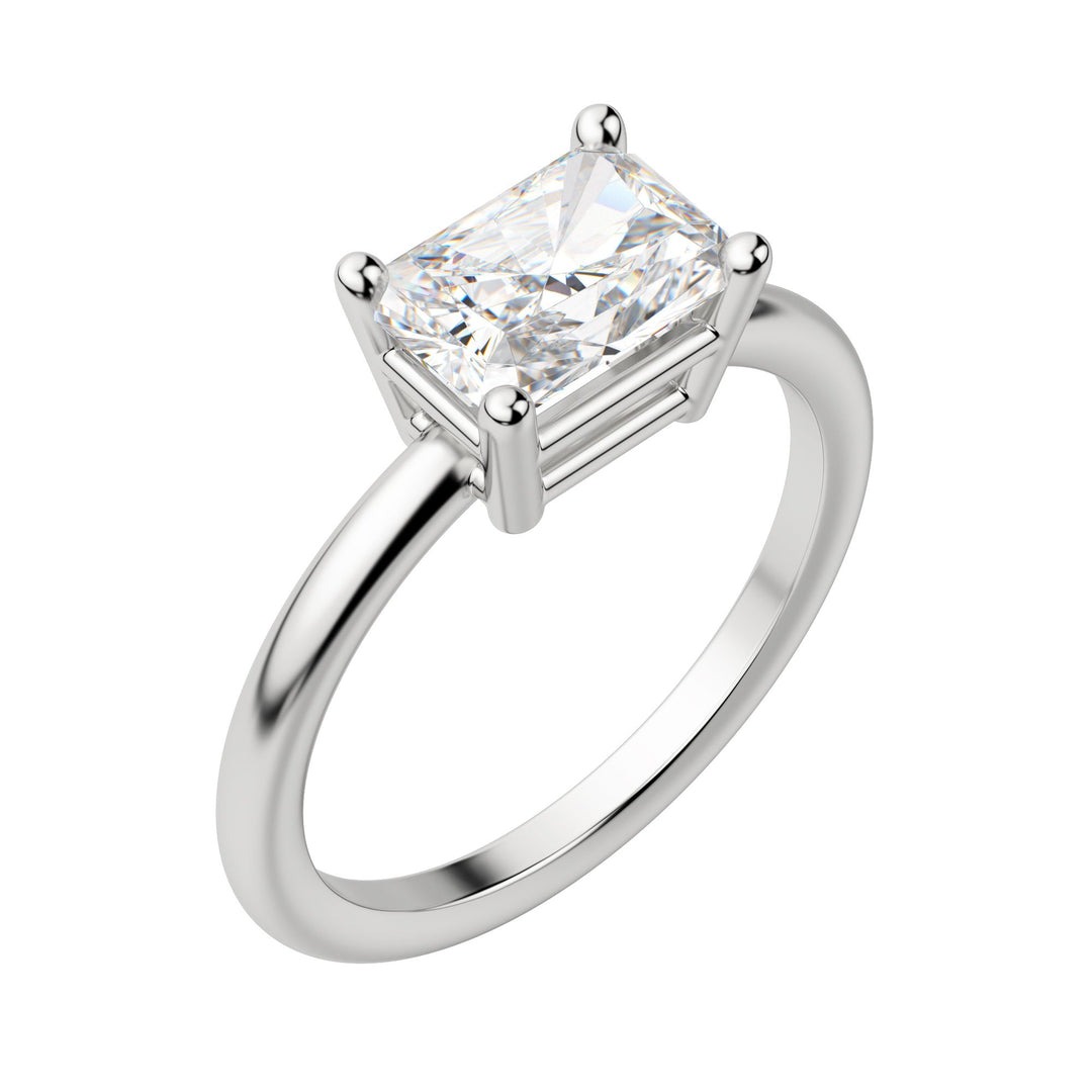 EDGY BASKET CLASSIC RADIANT CUT MOISSANITE ENGAGEMENT RING