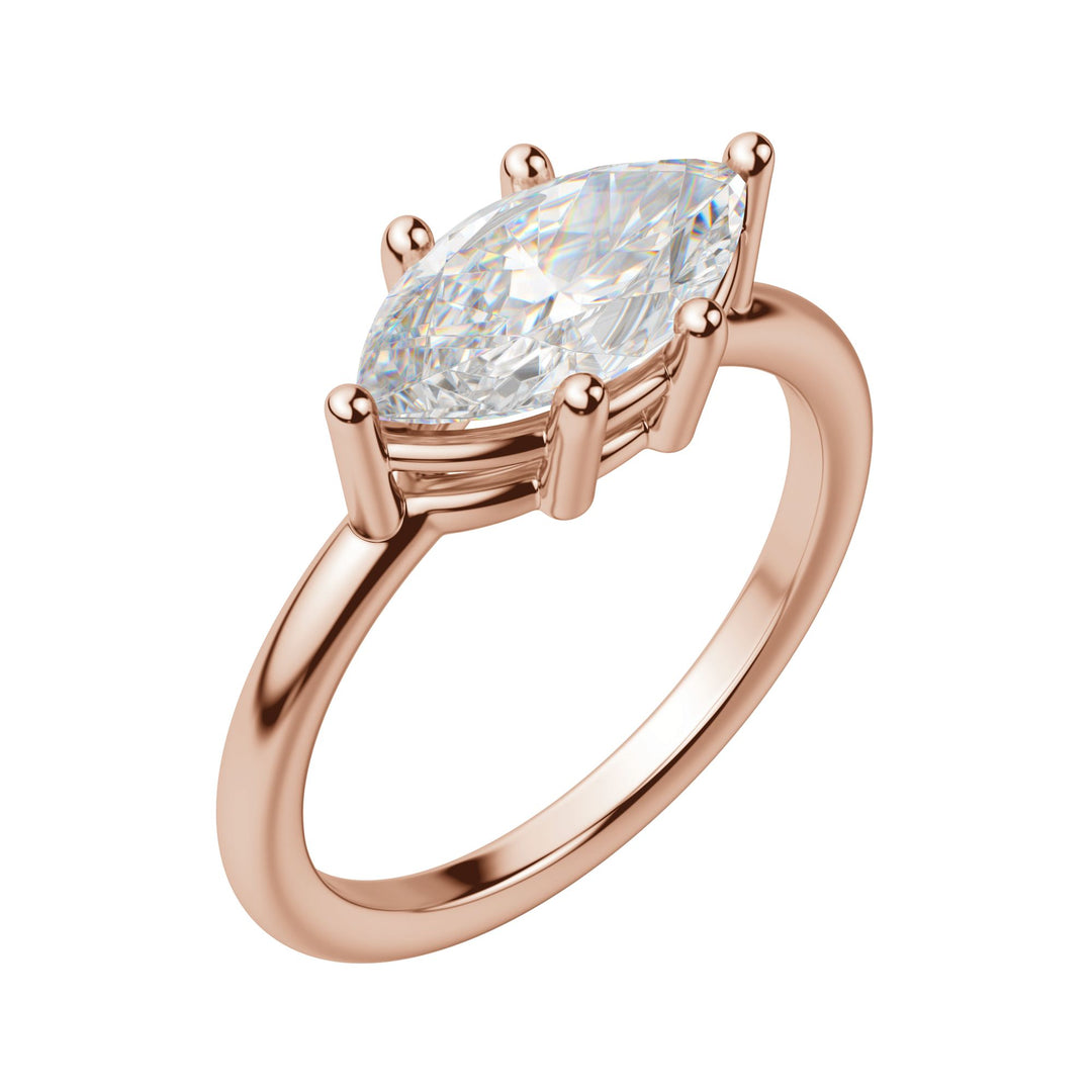 EDGY BASKET CLASSIC MARQUISE CUT MOISSANITE ENGAGEMENT RING