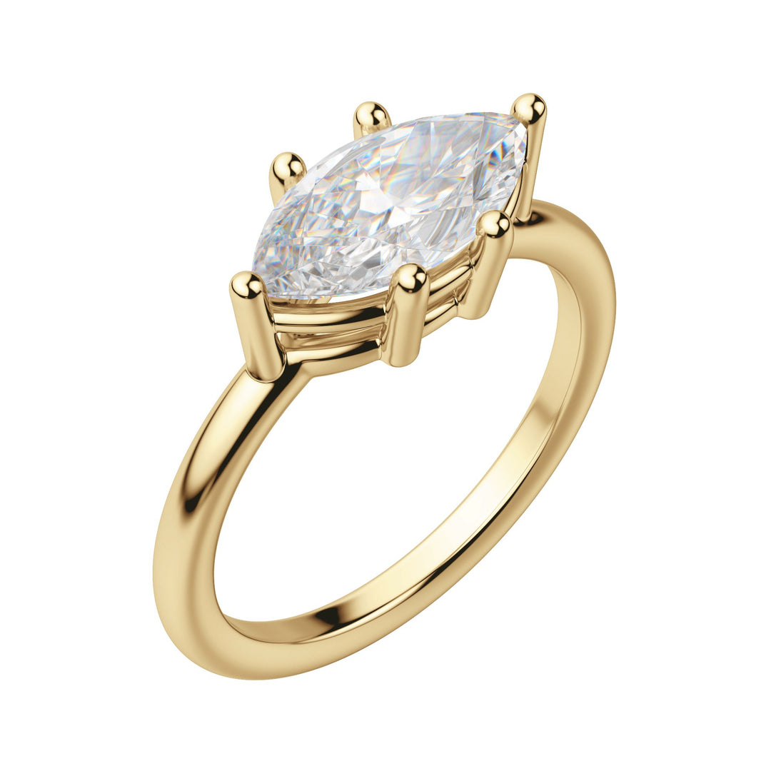 EDGY BASKET CLASSIC MARQUISE CUT MOISSANITE ENGAGEMENT RING