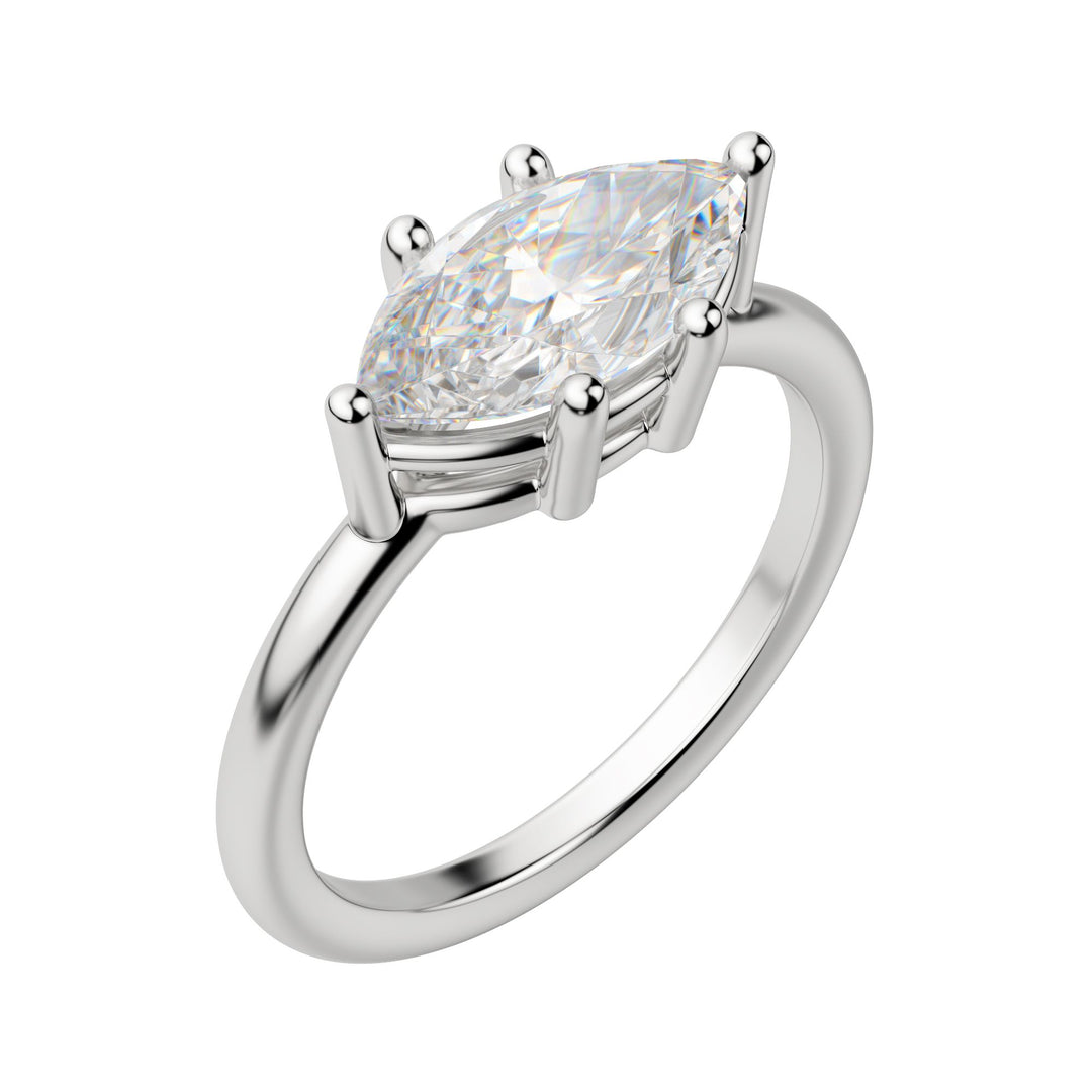 EDGY BASKET CLASSIC MARQUISE CUT MOISSANITE ENGAGEMENT RING