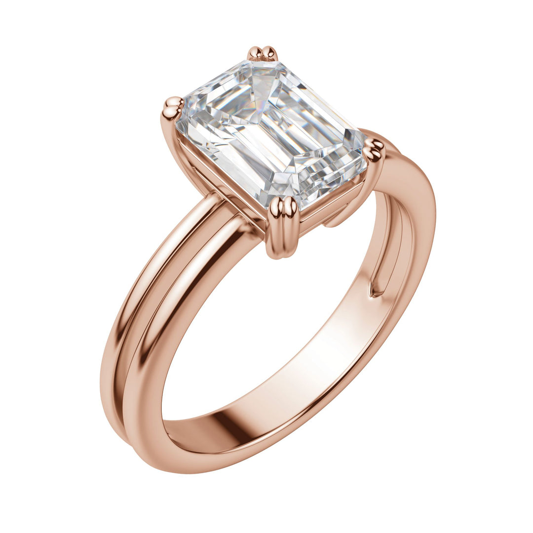 ROMA EMERALD CUT MOISSANITE ENGAGEMENT RING