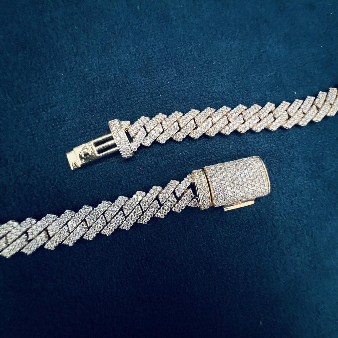 12MM VVS ROUND MOISSANITE DIAMOND CUBAN LINK CHAIN