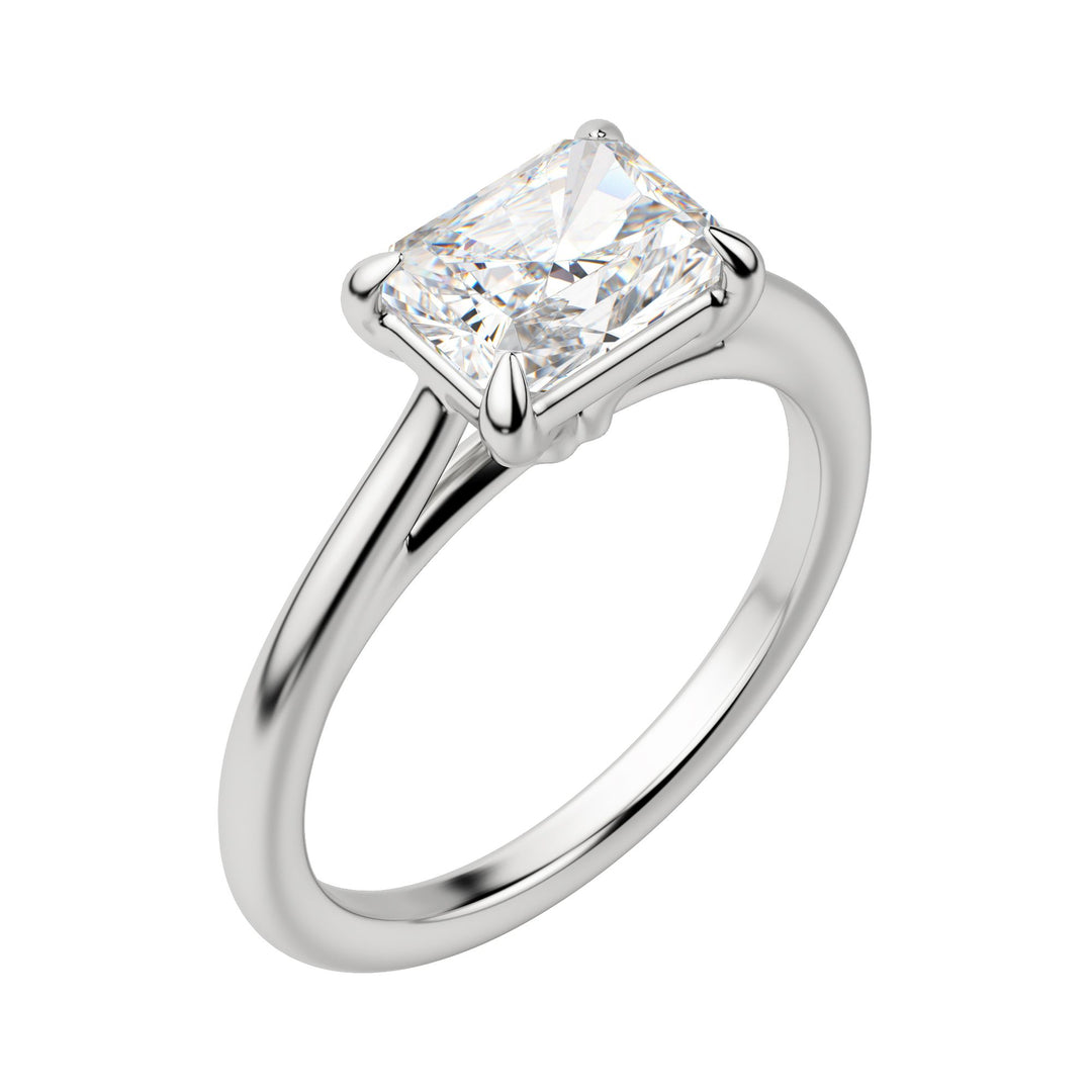 EDGY CLASSIC RADIANT CUT MOISSANITE ENGAGEMENT RING