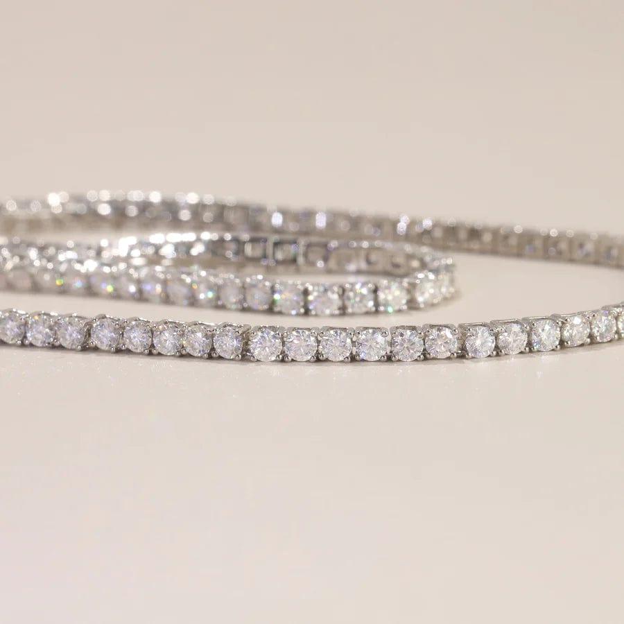 14K GOLD 2MM MOISSANITE DIAMOND TENNIS NECKLACE