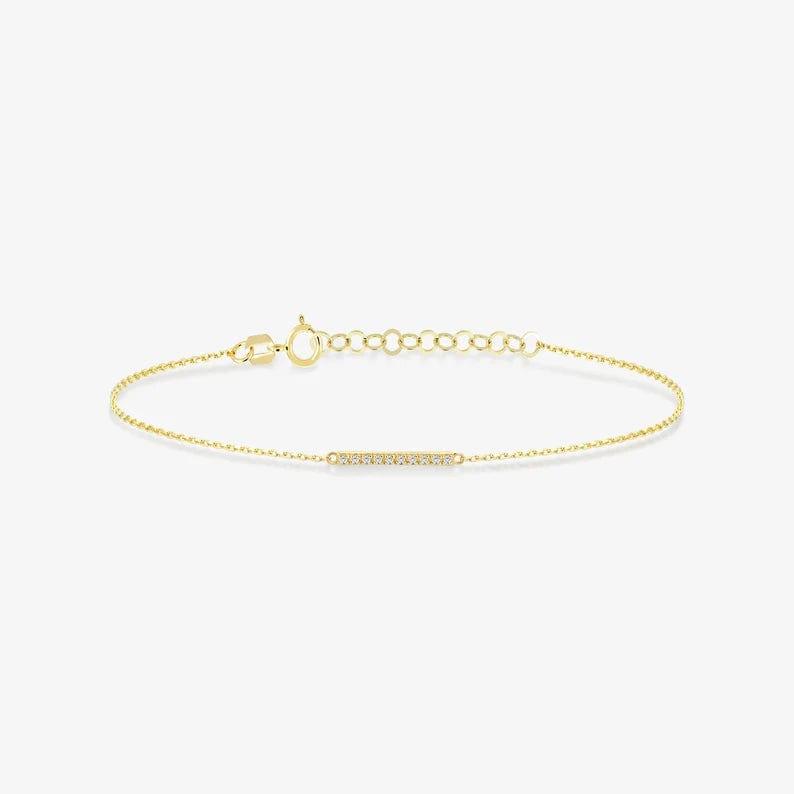 14K GOLD DAINTY BAR BRACELET