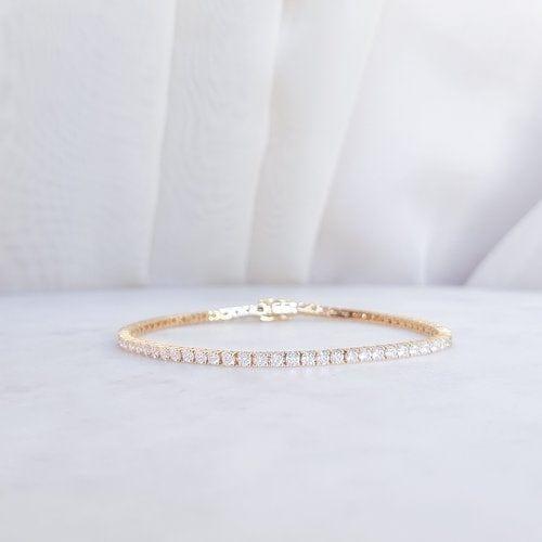 14K GOLD DIAMOND 2.00MM TENNIS BRACELET