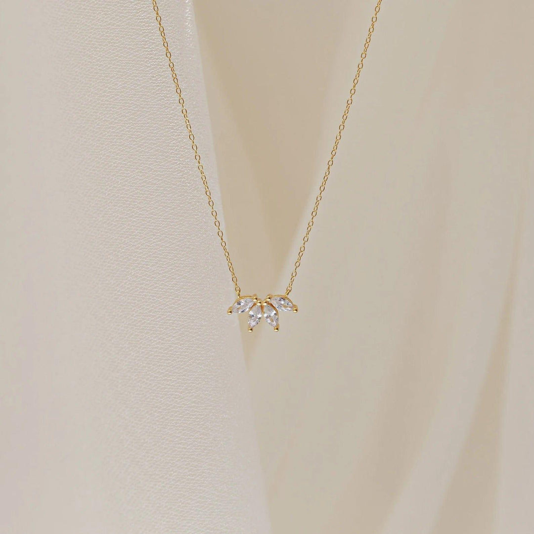 14K GOLD MARQUISE SHAPED MOISSANITE DIAMOND NECKLACE