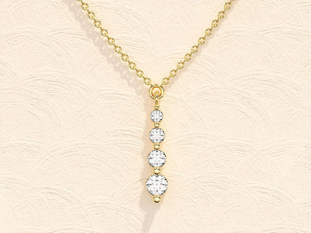 14K GOLD MOISSANITE DIAMONDS DROP STYLE NECKLACE