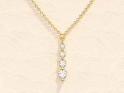 14K GOLD MOISSANITE DIAMONDS DROP STYLE NECKLACE