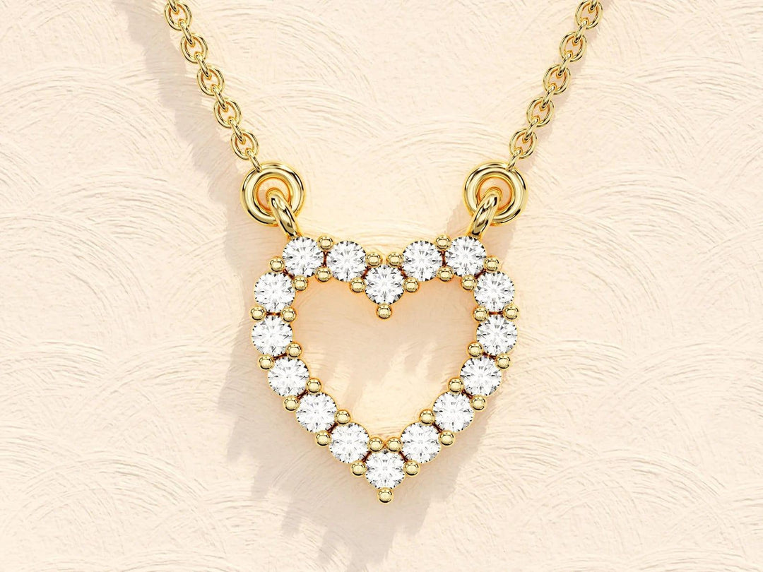 14K GOLD MOISSANITE DIAMONDS HEAT STYLE CLUSTER PENDANT NECKLACE