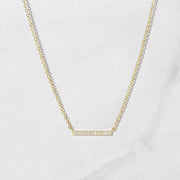 14K GOLD ROUND DIAMOND HORIZONTAL NECKLACE