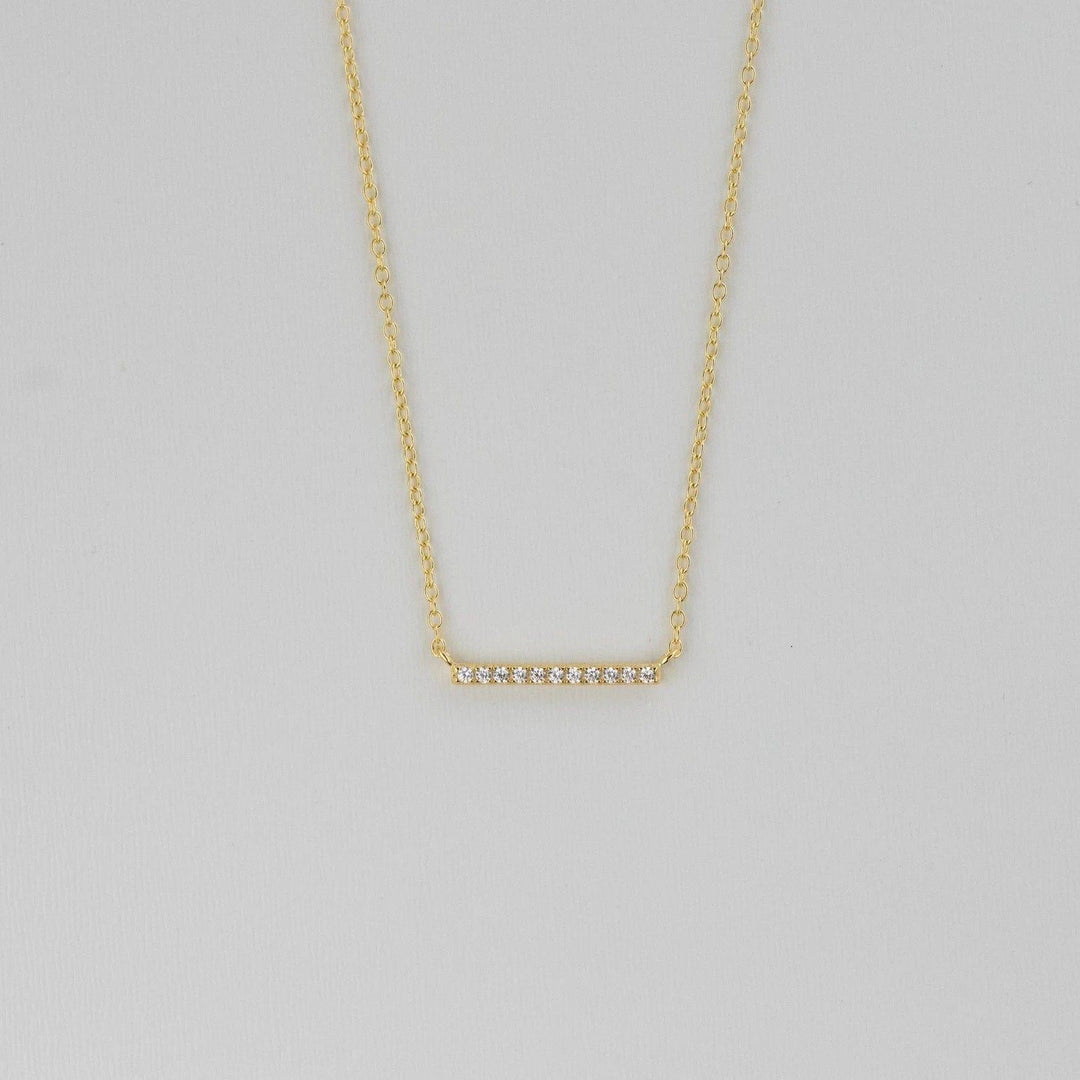 14K GOLD ROUND DIAMOND HORIZONTAL NECKLACE