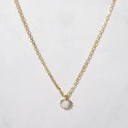 14K ROUND CUT MOISSANITE DIAMOND SOLITAIRE PENDANT NECKLACE