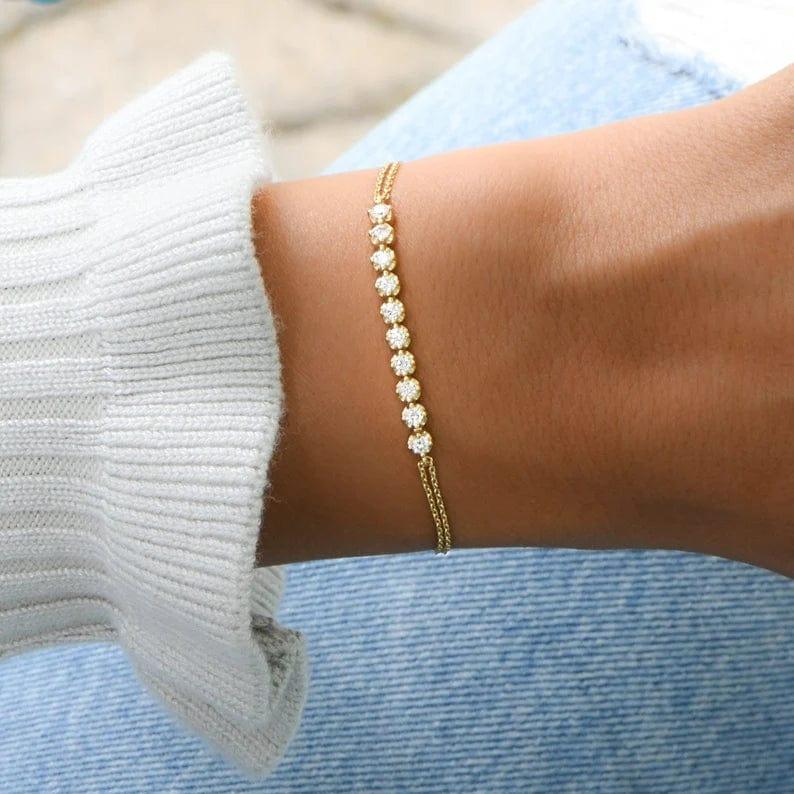 14K SOLID GOLD 3.5MM ROUND BRACELET