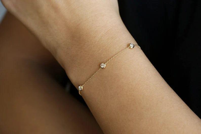 14K SOLID GOLD DAINTY YARD BRACELET