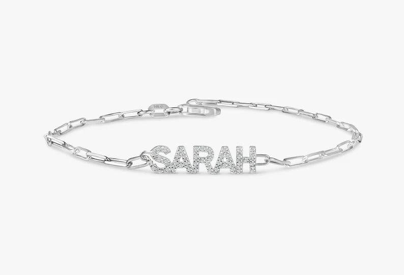 14K SOLID GOLD LINKING CUSTOM NAME BRACELET