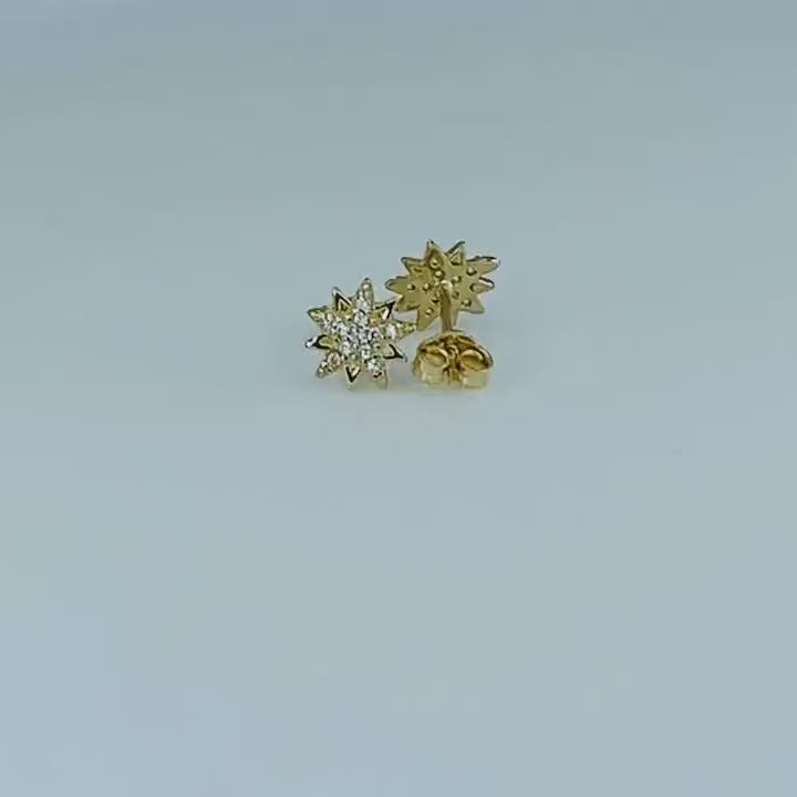 8MM ROUND CUT DAINTY STAR MOISSANITE EARRING FOR WOMEN