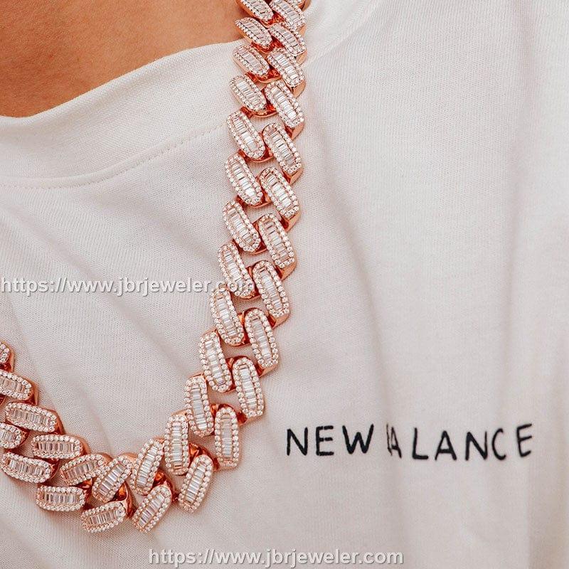 rose gold diamond cuban link chain