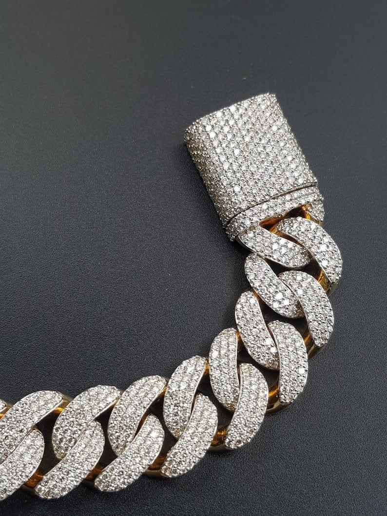 18 MM VVS MOISSANITE DIAMOND CUBAN LINK HIP HOP MIAMI CUBAN ICED OUT BRACELET