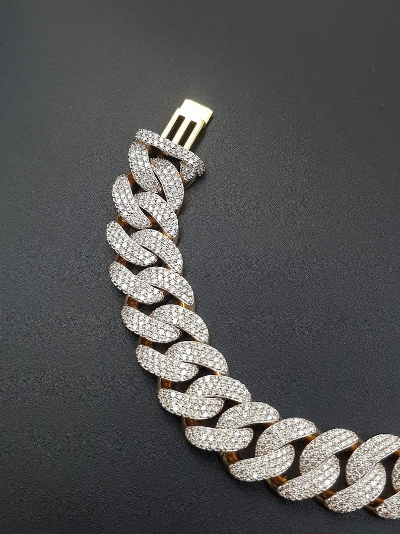 18 MM VVS MOISSANITE DIAMOND CUBAN LINK HIP HOP MIAMI CUBAN ICED OUT BRACELET