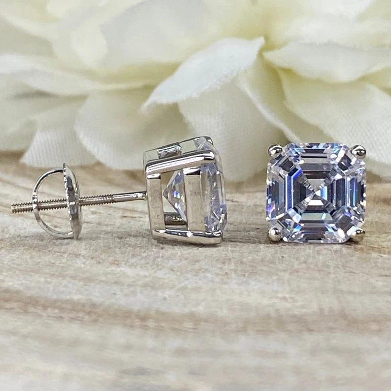 2.00 TCW ASSCHER CUT MOISSANITE STUD EARRING