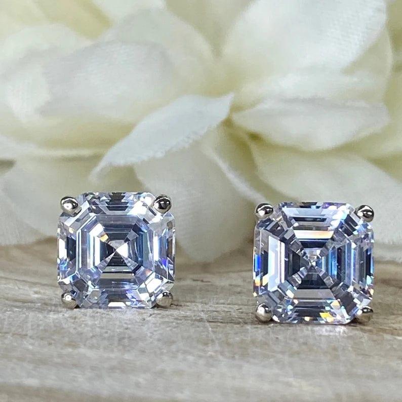 2.00 TCW ASSCHER CUT MOISSANITE STUD EARRING