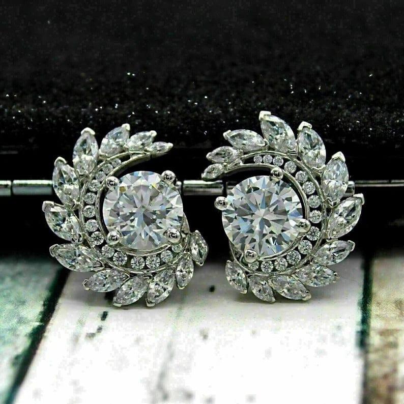 2.00 TCW ROUND CUT MOISSANITE PARTY WEAR STUD EARRINGS