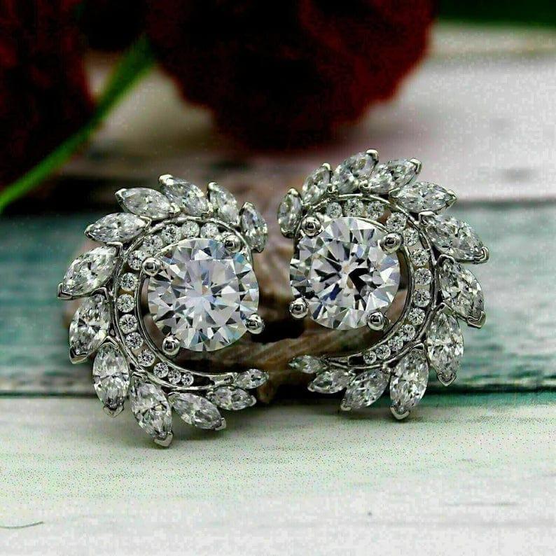 2.00 TCW ROUND CUT MOISSANITE PARTY WEAR STUD EARRINGS