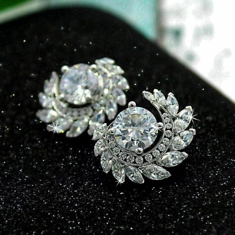 2.00 TCW ROUND CUT MOISSANITE PARTY WEAR STUD EARRINGS