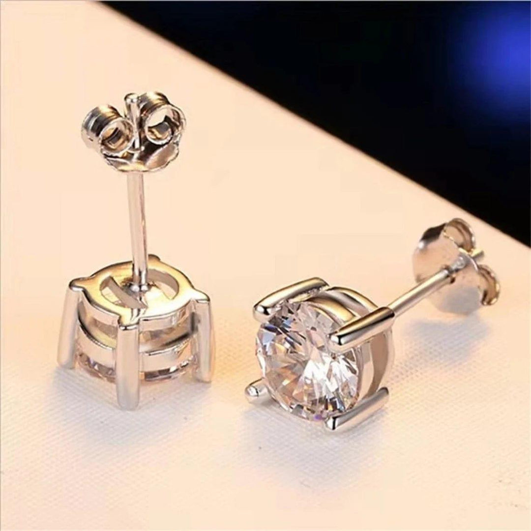 2.00 TCW ROUND CUT MOISSANITE STUD EARRINGS