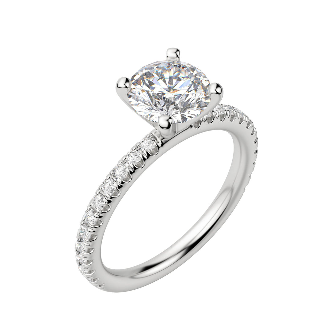 HOLM ACCENTED ROUND CUT MOISSANITE ENGAGEMENT RING