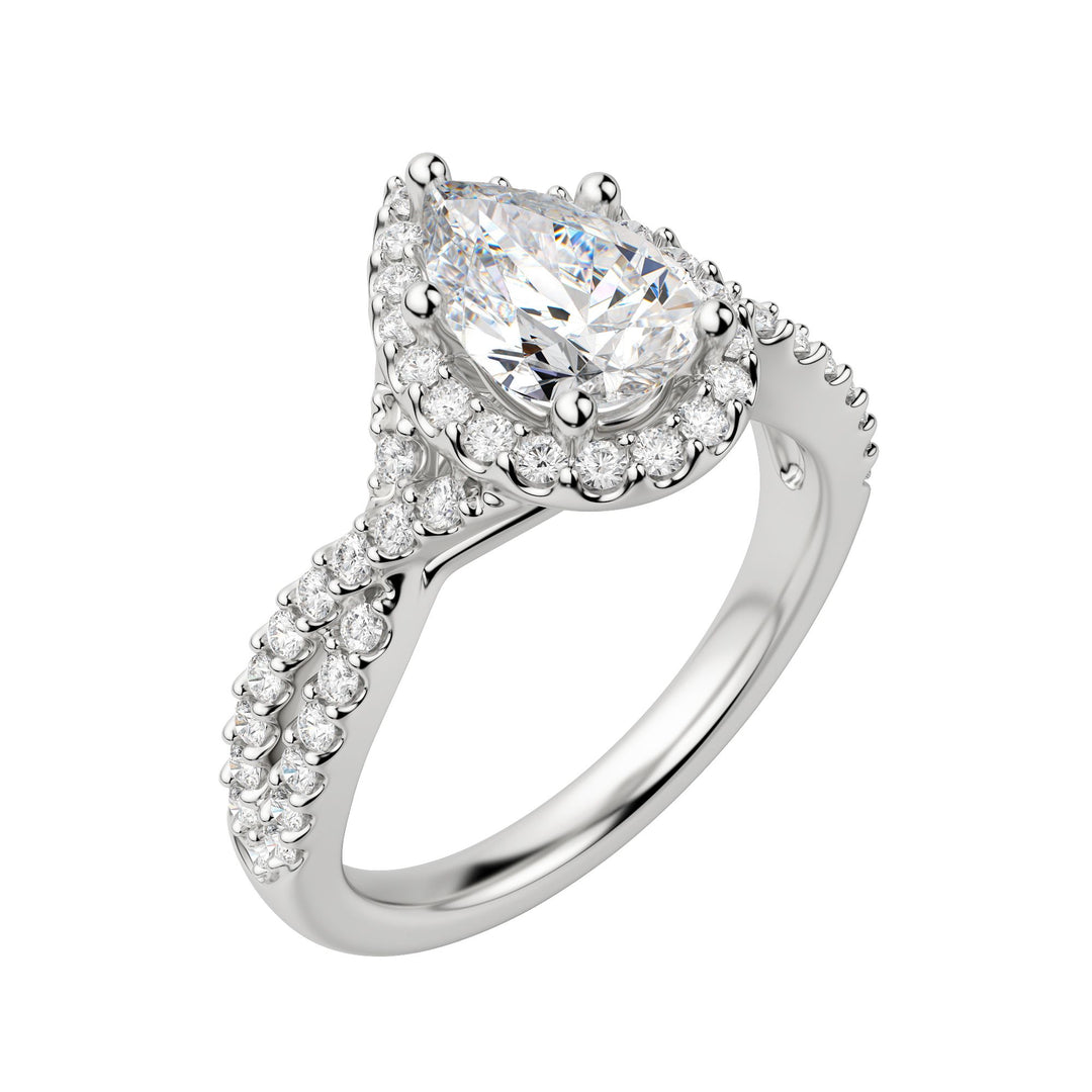 LUSH PEAR CUT MOISSANITE ENGAGEMENT RING