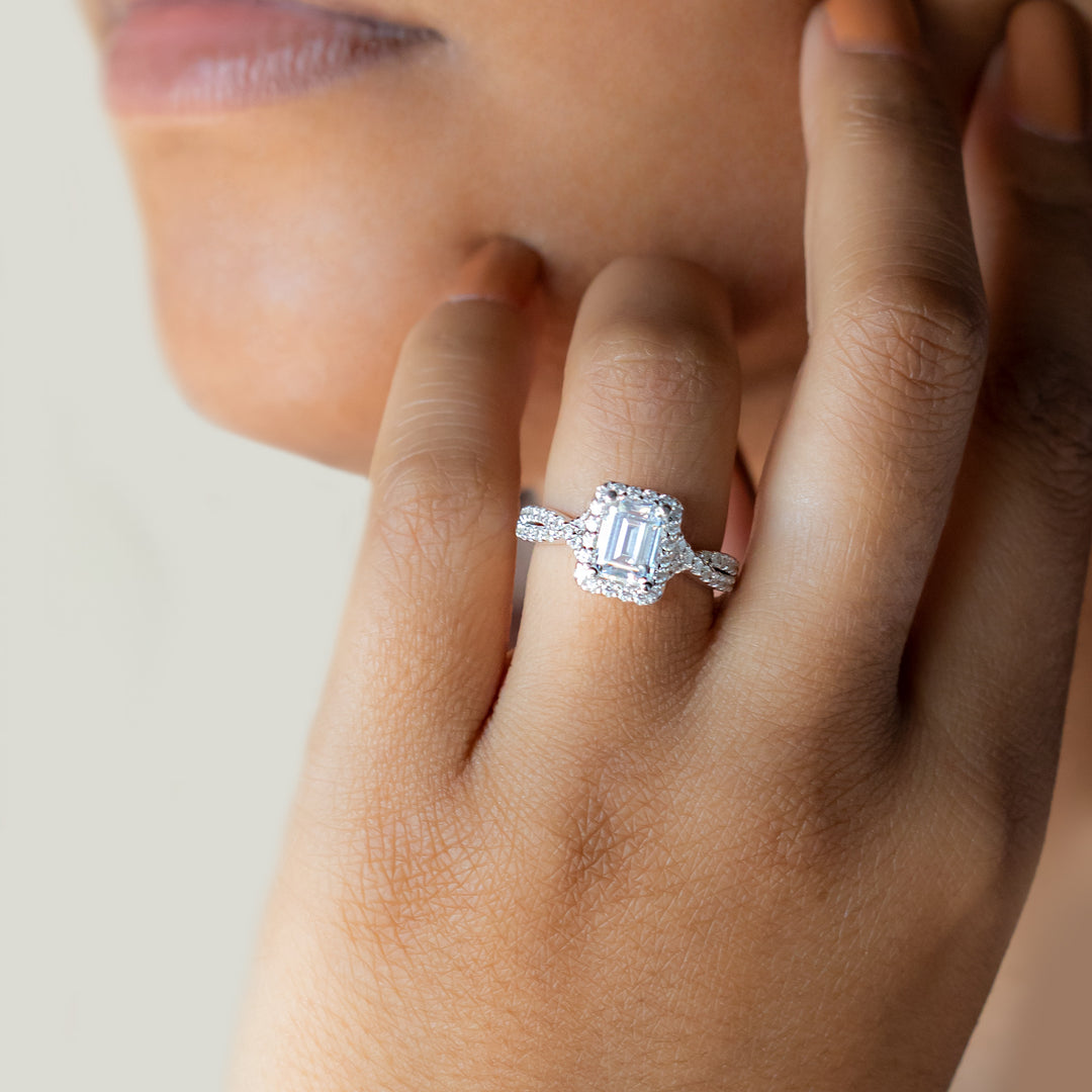 LUSH EMERALD CUT MOISSANITE ENGAGEMENT RING