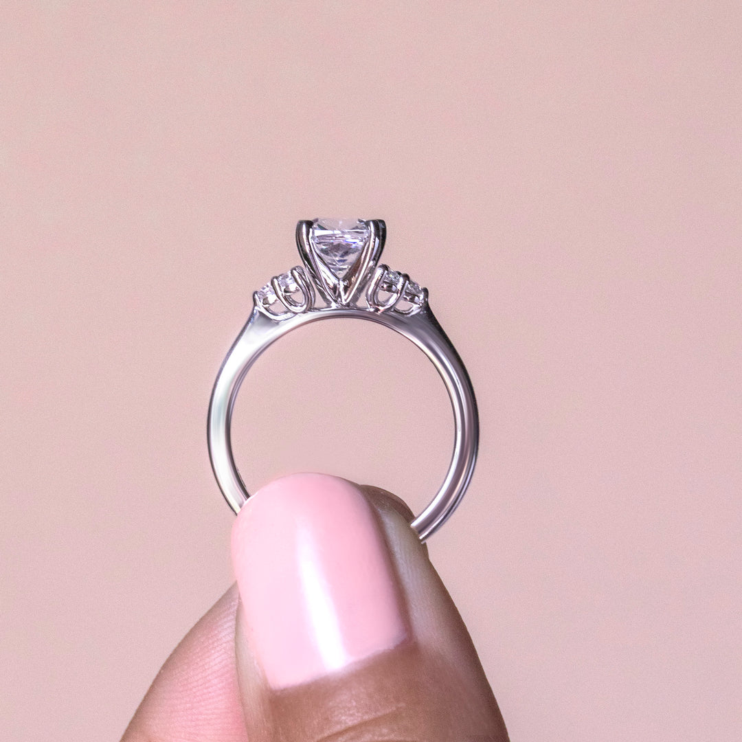 CALM CUSHION CUT MOISSANITE ENGAGEMENT RING