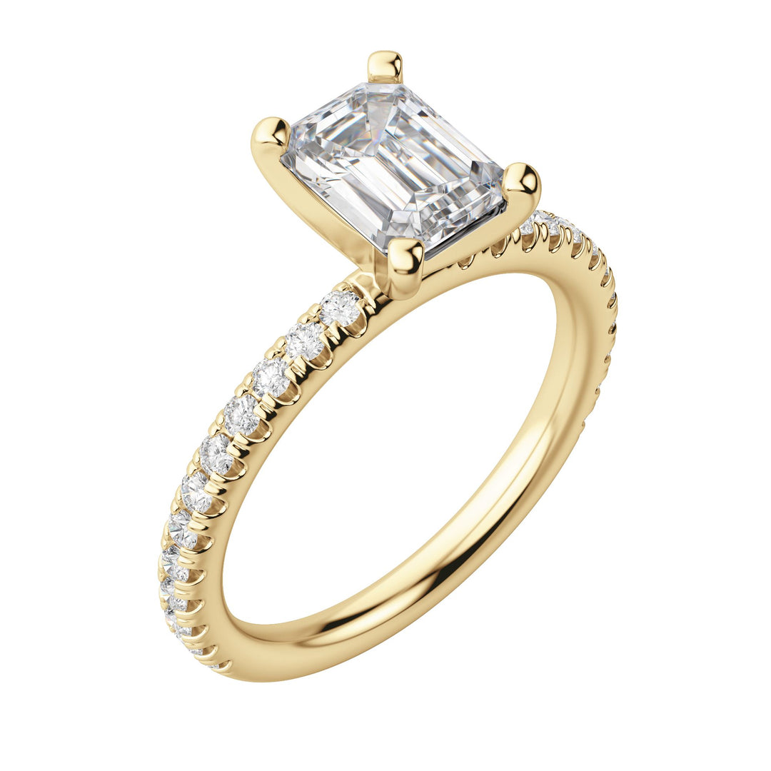 HOLM ACCENTED EMERALD CUT MOISSANITE ENGAGEMENT RING