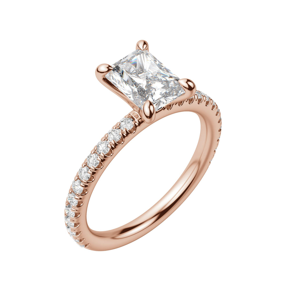 LYRE ACCENTED RADIANT CUT MOISSANITE ENGAGEMENT RING