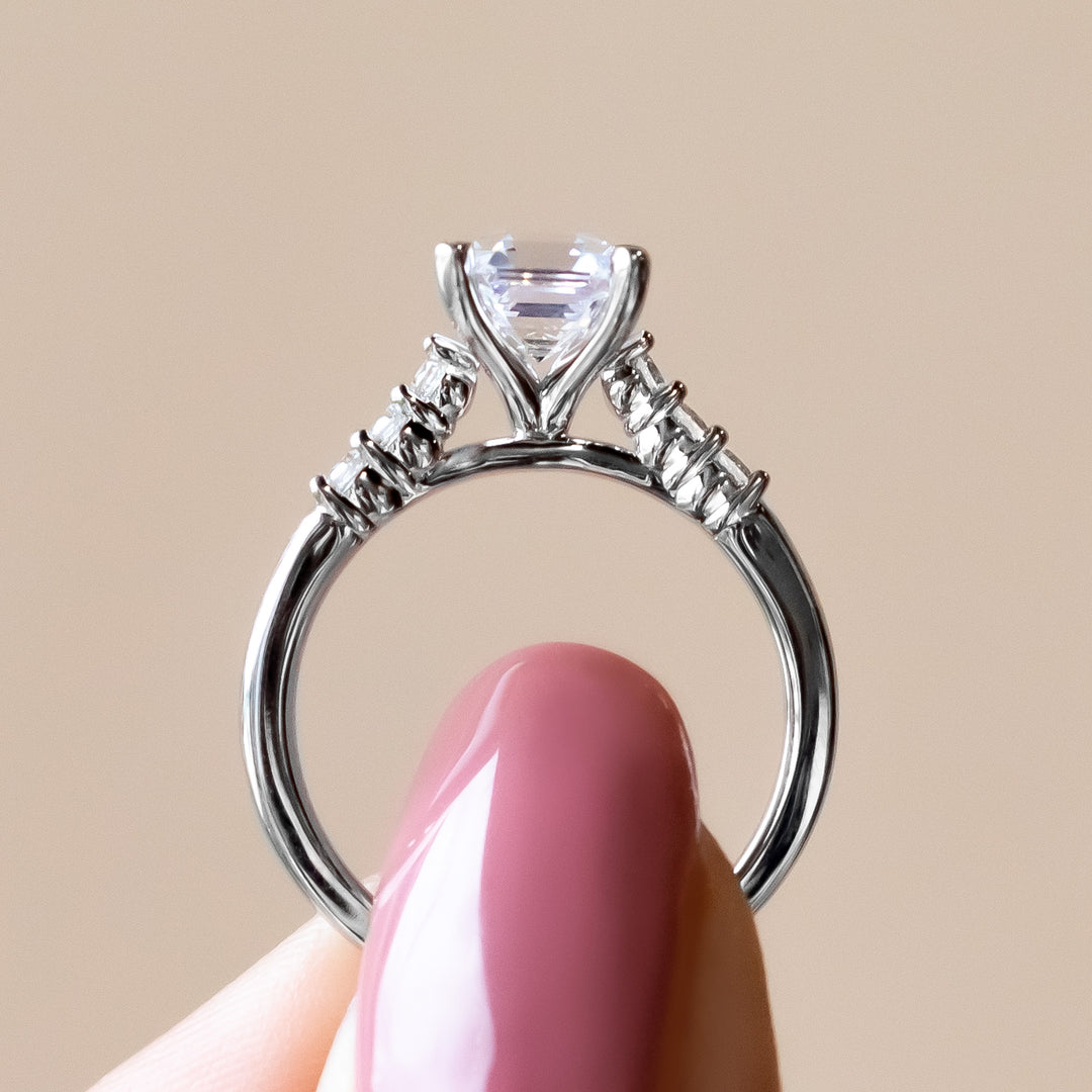 SOMA ASSCHER CUT MOISSANITE ENGAGEMENT RING