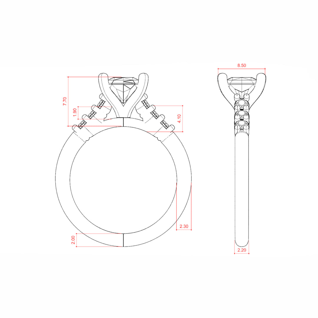 SOMA ASSCHER CUT MOISSANITE ENGAGEMENT RING