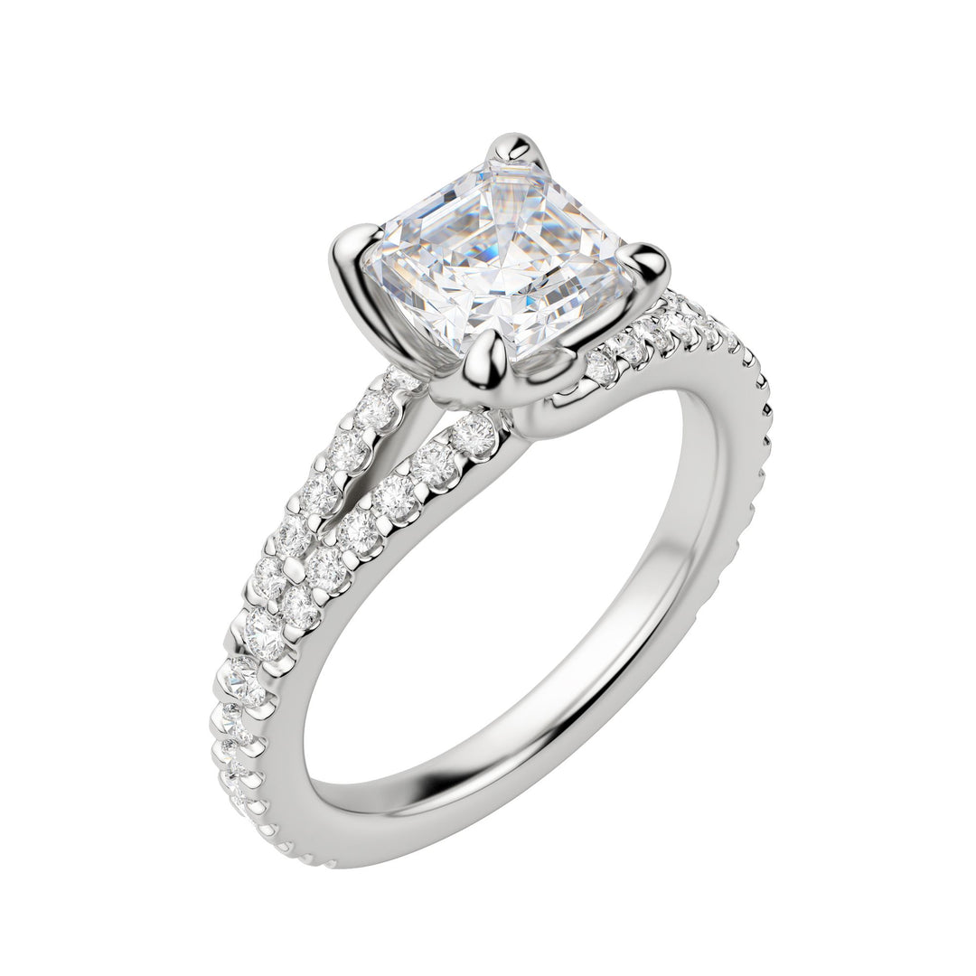 RAIA ASSCHER CUT MOISSANITE ENGAGEMENT RING