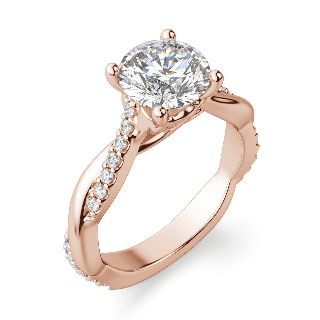 MORA ROUND CUT MOISSANITE ENGAGEMENT RING