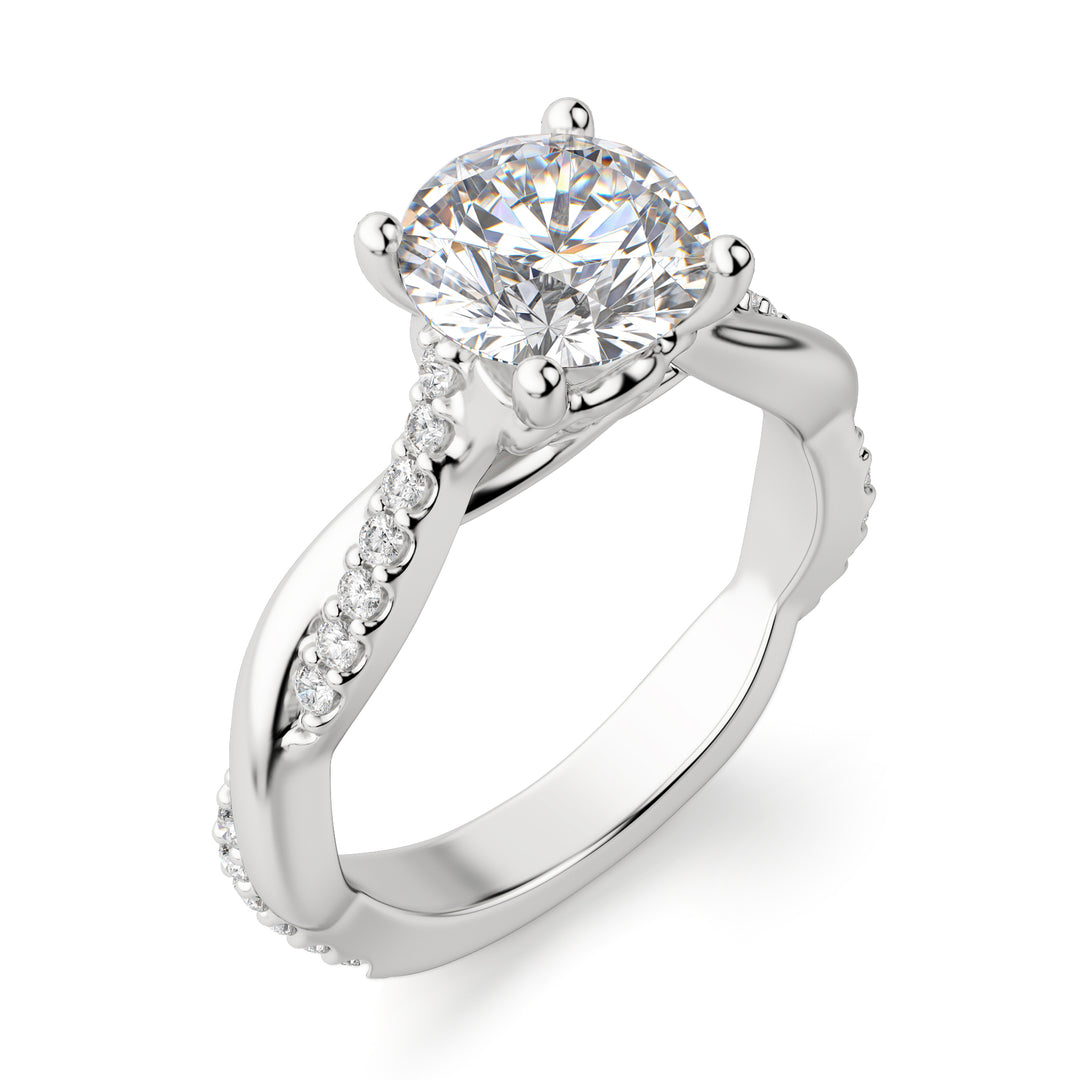 MORA ROUND CUT MOISSANITE ENGAGEMENT RING